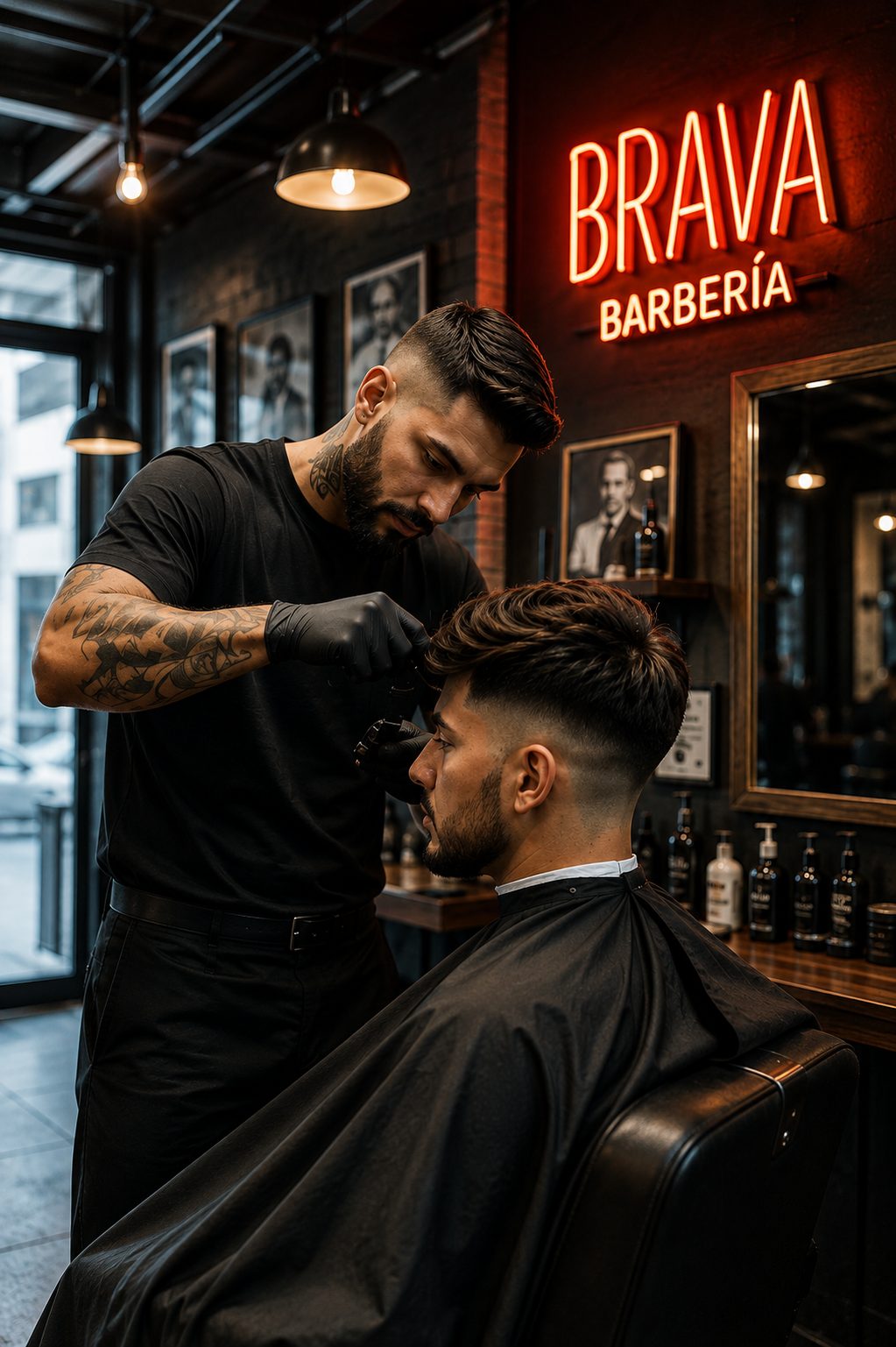 Barbero trabajando en BRAVA