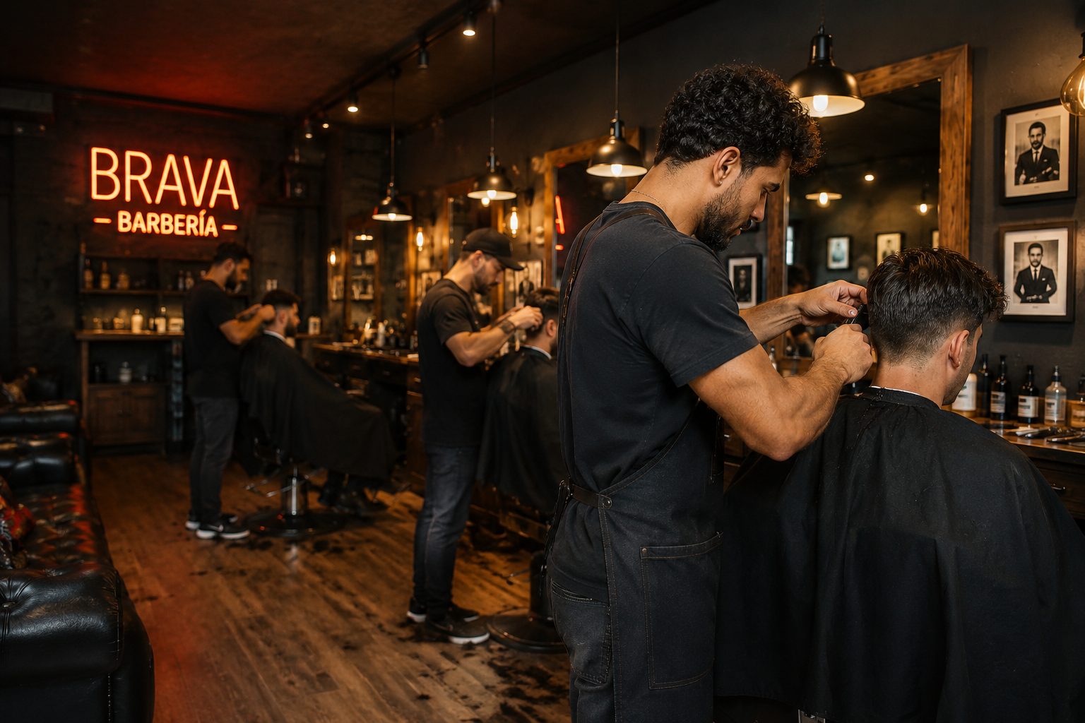 Barbería BRAVA en acción